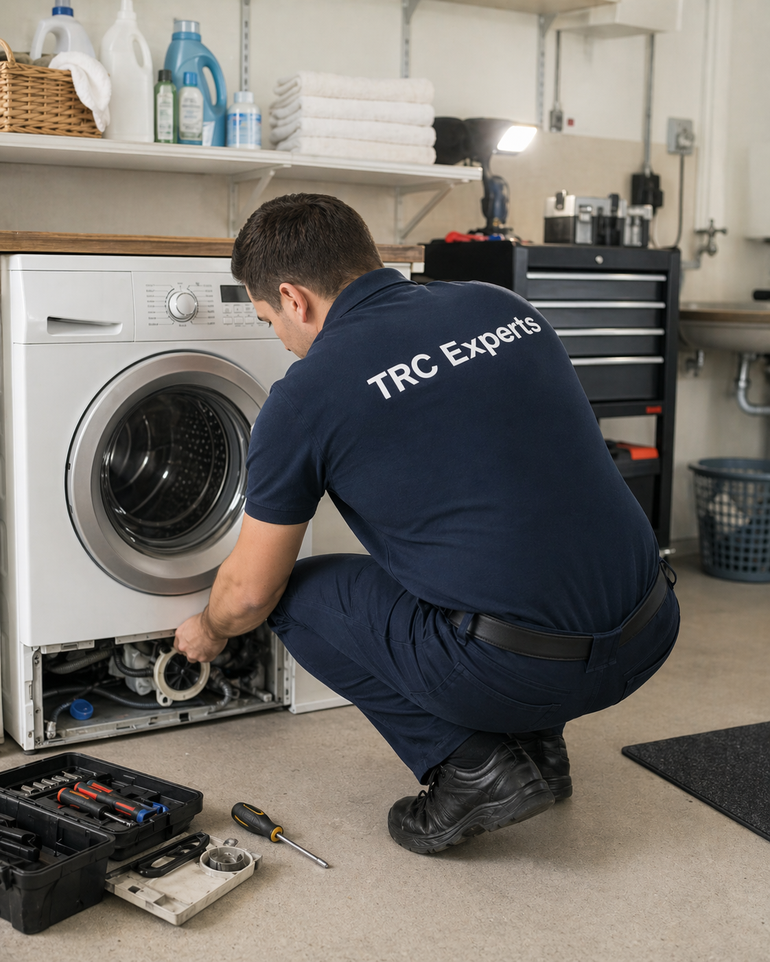 TRC Experts technician repairing appliance